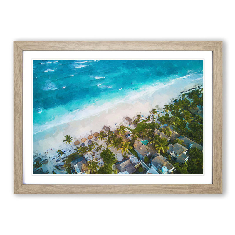 Washed up in Tulum Mexico in Abstract - Picture Frame Graphic Art Print, Oak, 50cm H x 76cm W x 2cm D