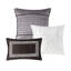 Courtepointe grise / taupe 6 pièces pour très grand / très grand, lavable à la machine, coussins décoratifs avec plis et broderie, facile à laver-118740234-118740235
