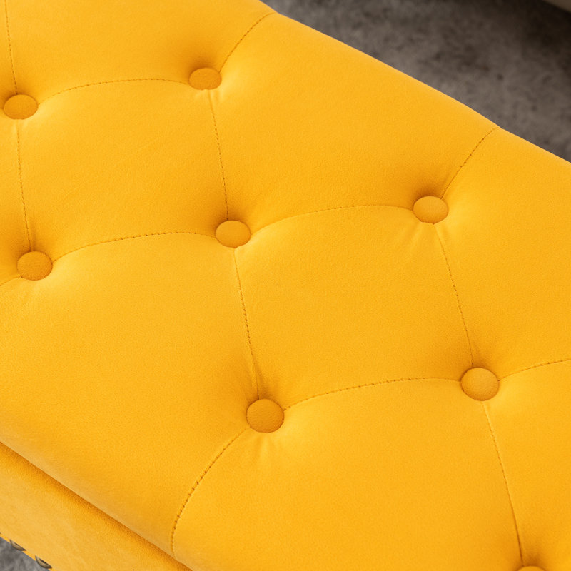 Banc de rangement, Jaune, H 18 po x l 46 po x P 15,5 po