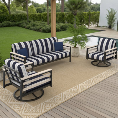 Patio Swivel Chair And Sofa Outdoor Furniture Sets With Arm And Sunbrella Cushions