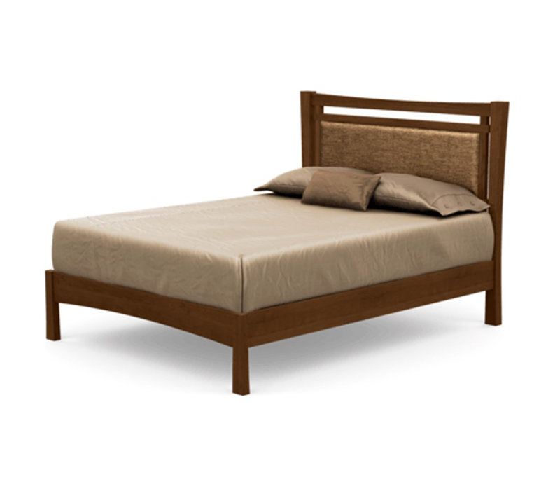 Monterey Upholstered Bed, King, Natural Cherry, Ebony