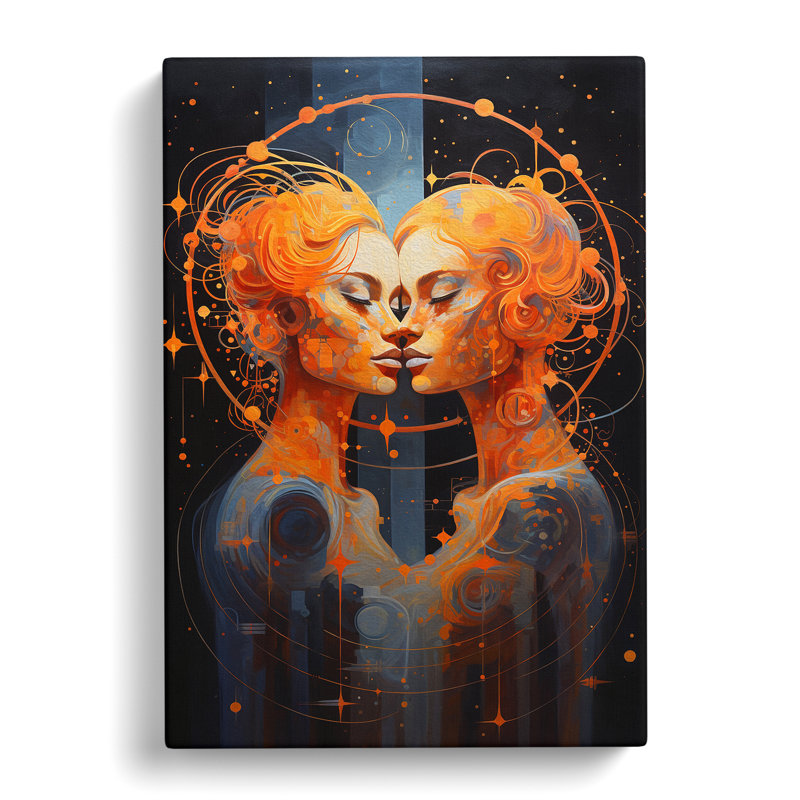 Gemini Zodiac Contemporary No.3 - Wrapped Canvas, 50cm H x 35cm W x 3cm D