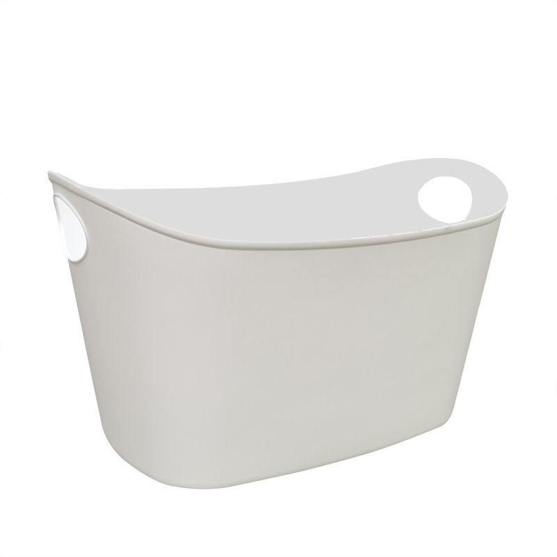 Panier à linge de 2 gallons d'une capacité de 8 gallons avec poignées Panier de rangement multifonctionnel en plastique blanc, pesant 1,5 lb, rigide avec flexibilité BC593610538B45BBBCC374F91FD1AF54