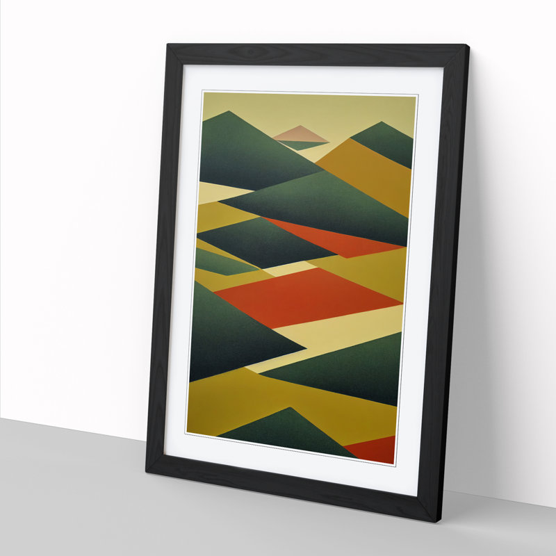 FRM-V0523-1004X Forest Mid Century Style Vol.1 1 Piece Single Picture Frame Wall Art, 64cm H x 46cm W x 2cm D, Black Framed