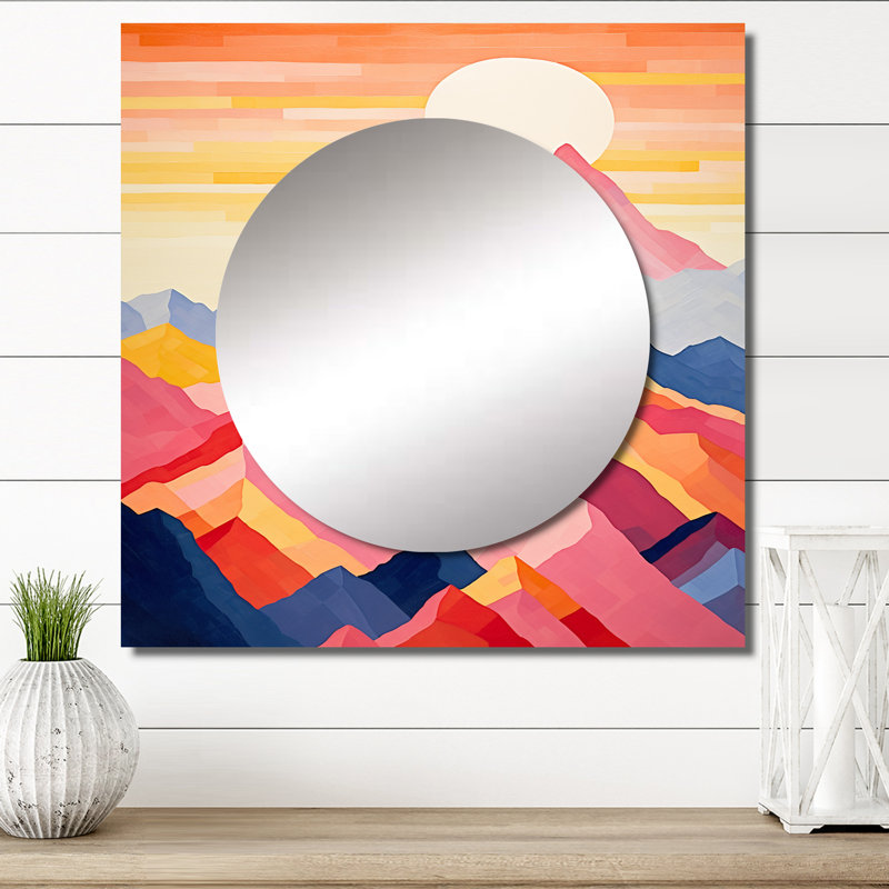 Linard - Art mural miroir carré pour salle de bain, 23 po x 23 po