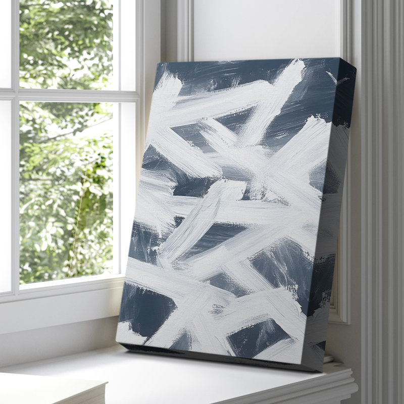 Toile tendue avec châssis abstrait XXVII - prêt à être accroché, H 48 po x l 32 po