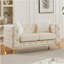 61.25-Inch Modern Luxury Velvet Sofa With Chesterfield Button Tufting And Metal Legs, Includes Two Decorative Pillows.-229098709