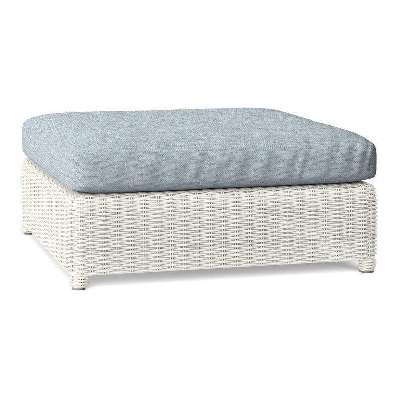 Sag Harbor Outdoor Ottoman, Ocean, Sag Harbor Classic White