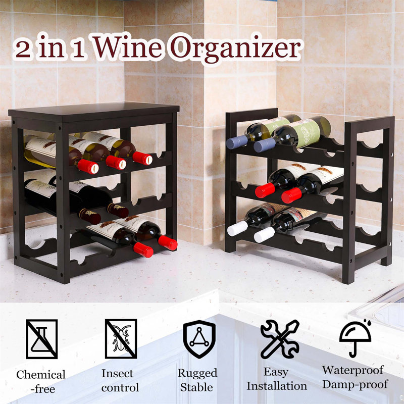 Bacote Wine Bottle Rack, Black