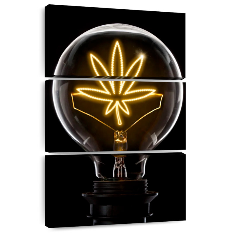 Marijuana Leaf Lightbulb, 38" H x 24" W