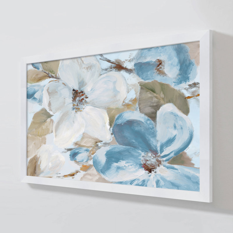 « neutral silent fleuri i », reproduction de peinture à l’huile encadrée en acrylique, H 33,5 po x l 49,5 po x P 1 po