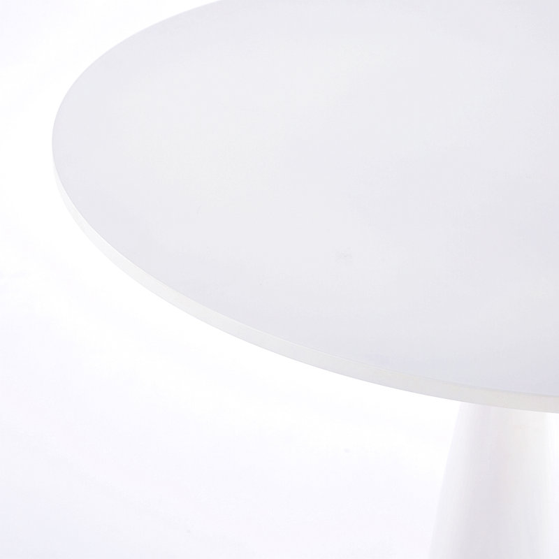 Table à piédestal 31,5 pouces de style Mid-Century moderne, table de salle à manger multifonctionnelle pour 4 à 6 personnes et grande table basse, plateau en panneau de fibres à densité moyenne blanc pour le salon, la cuisine et le bureau