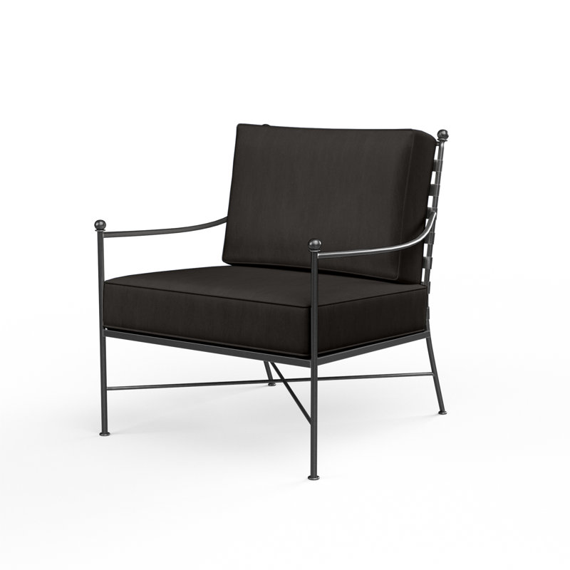 Lucier Outdoor Lounge Chair , Sunbrella® Cushions Included, Spectrum Carbon Sunbrella® Plainweave