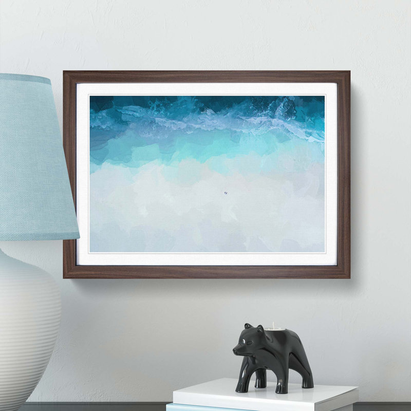 Beach in the Maldives in Abstract - Picture Frame Graphic Art Print, 62cm H x 87cm W x 2cm D, Walnut Framed