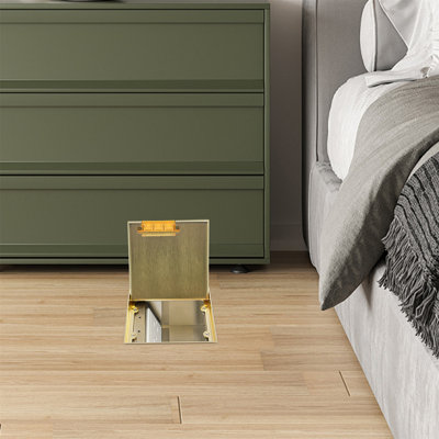 Recessed Floor Socket Box Kit Silver