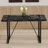 Industrial Rectangular MDF Black Dining Table For 4-6 People With 1.5 Inch Thick MDF Top And Black Metal Legs