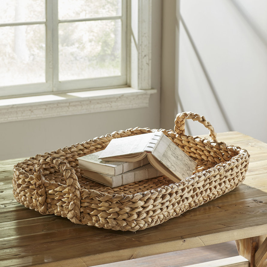 rattan decorative trays under $75