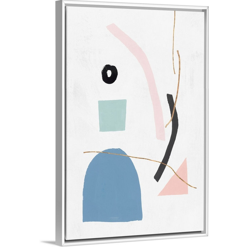 Reproduction d’art sur toile « Precision II blush version » par PI studio, Toile blanche encadrée