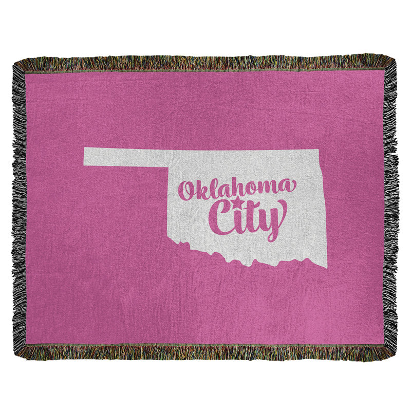 Jeté en coton tissé oklahoma city oklahoma, l 50 po x L 60 po, Rose
