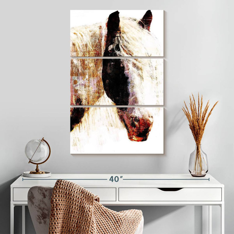 Brampt Painted Horse Head, 32" H x 20" W