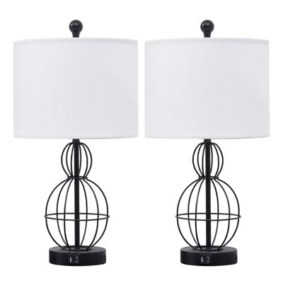 Lampe de table en métal Santel USB