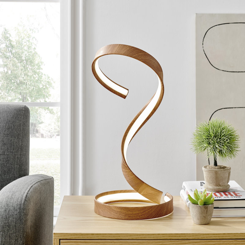 Lampe de table à intensité variable 17 po Calveston, Bois