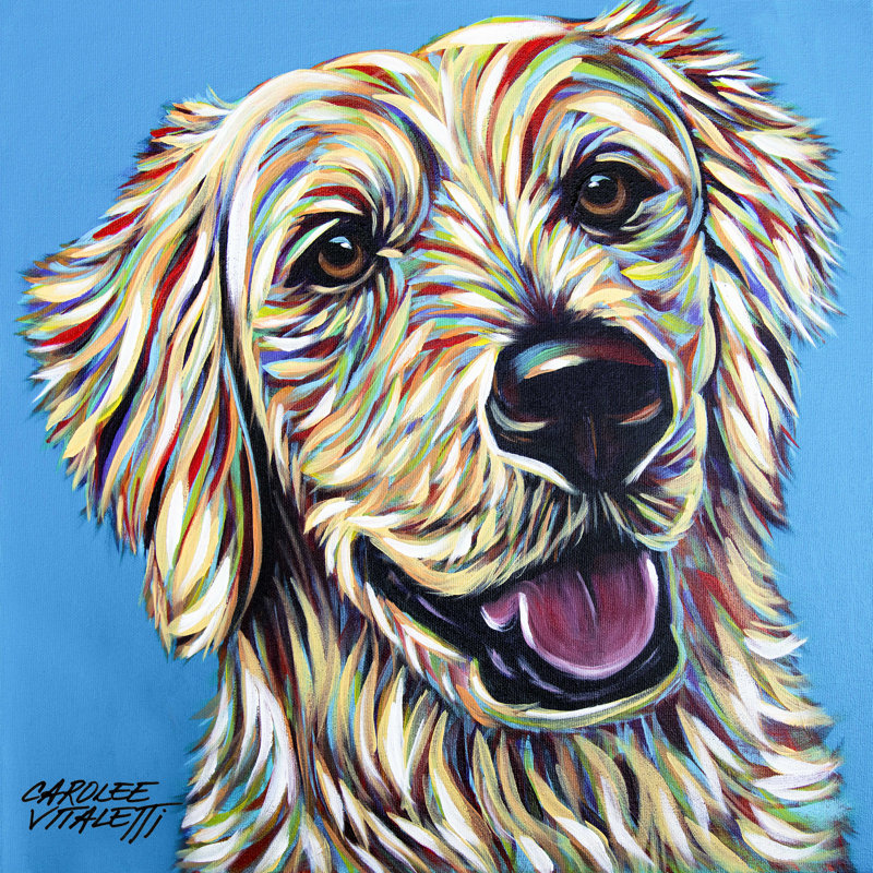 Furry Dog Friend I, H 12 po x l 12 po x P 1,25 po