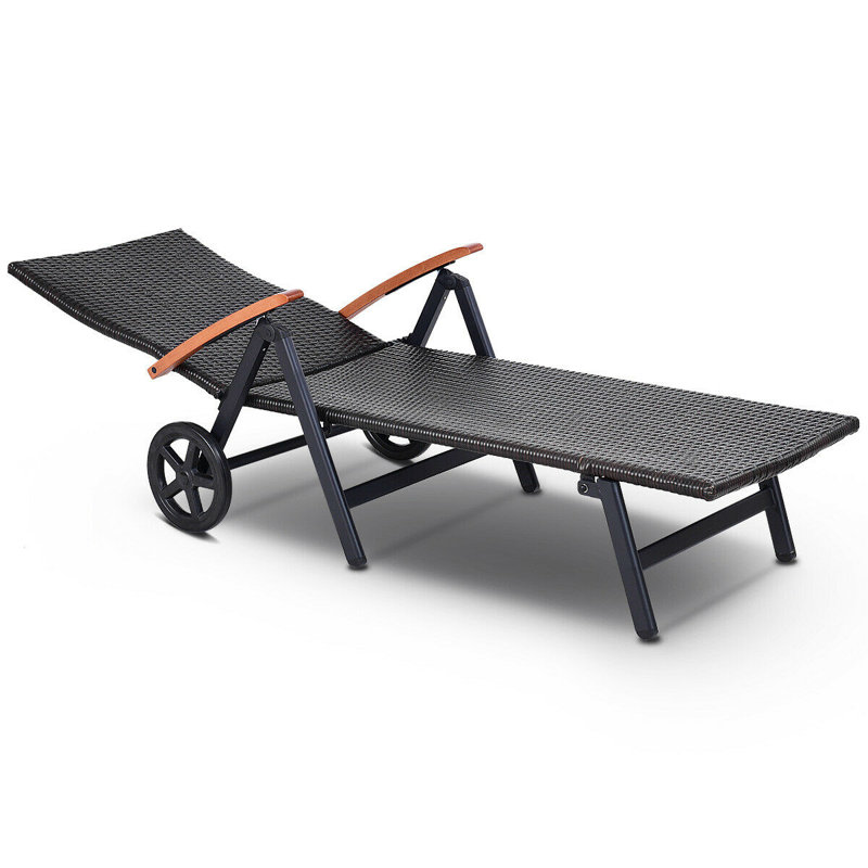 Moyer Outdoor Wicker Chaise Lounge