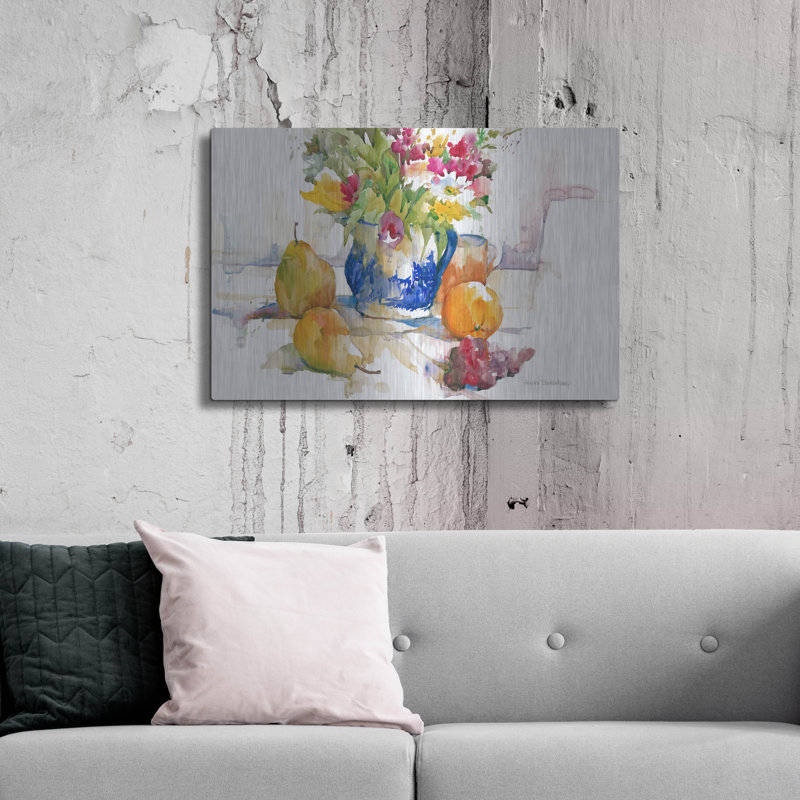 Art mural en métal bleu 36 "x 24" par Annelein Beukenkamp, H 24 po x l 36 po