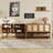 Sideboard Buffet Cabinet With Storage, Boho Credenza Storage Cabinet With 4 Doors And Adjustable Shelf, Wood Coffee Bar Console Cabinet Buffet Table For Kitchen, Dinning Room, Entryway