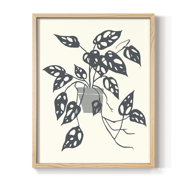 «Growing Leaves I», reproduction encadrée - bois massif, H 30 po x l 24 po, Naturel