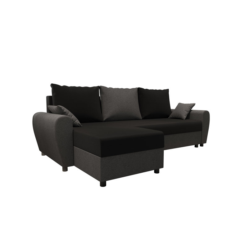 Spalla 3 Seater Corner Sofa , Black/Dark gray - Sawana14/Sawana05, Left -sided