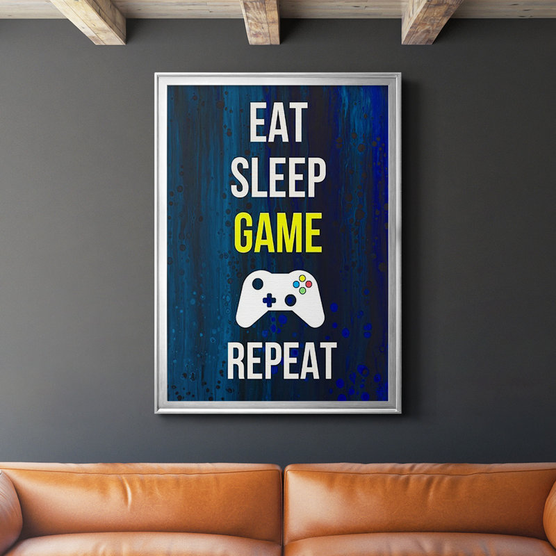 Gamer At Play V - reproduction de cadre photo, H 36,5 po x l 26,5 po x P 1 po, Argent