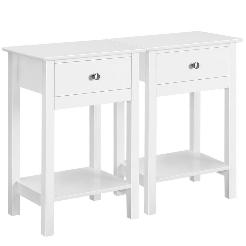  1 Drawer Bedside Table, White