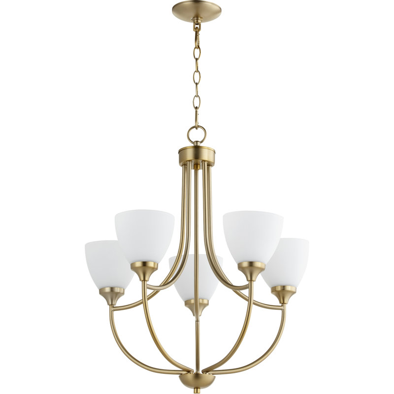 Radack 5 - Light Dimmable Empire Chandelier, Aged Brass