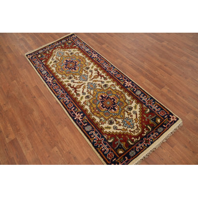 Geometric Traditional Indian Rug 3x6