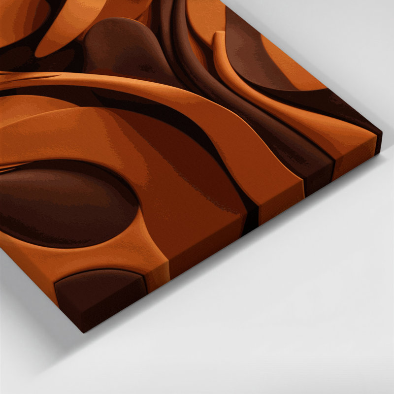 Art abstrait sur toile brune, formes abstraites 93, H 36 po x l 24 po