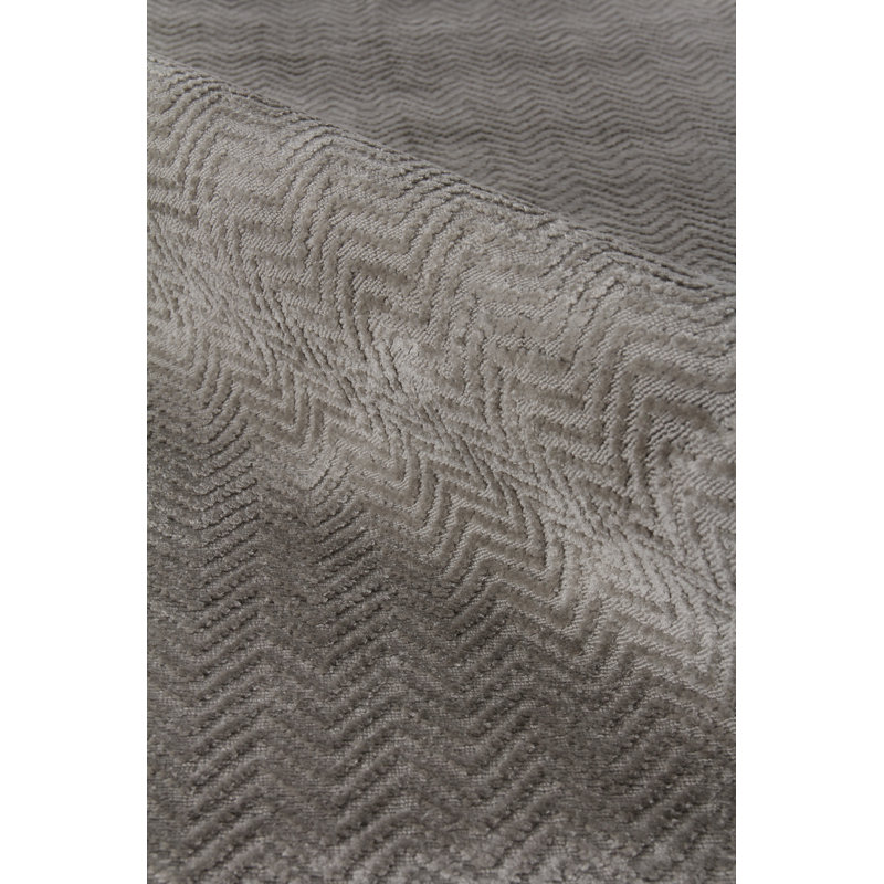 Pavo Tencel Chevron Area Rug in Silver, Rectangle 14' x 18'