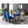 Kylooe Modern White And Silver Dining Table Set With 4 Luxury Button Velvet Dining Chairs