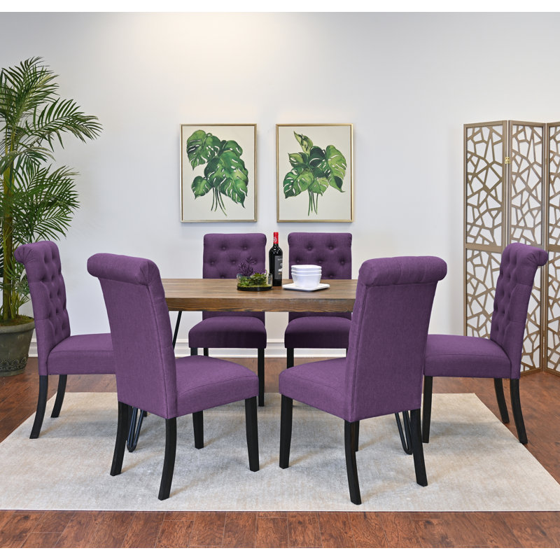 Ensemble de salle à manger Red Barrel Studio® Tisheka, Mauve, Table, 6 chaises