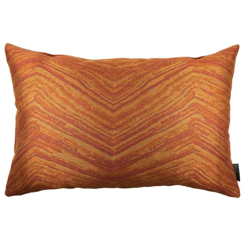 Coussin lombaire à chevrons plumes Krimhilde, Orange