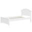Lit plateforme simple en bois avec tête de lit, finition blanche-635281268