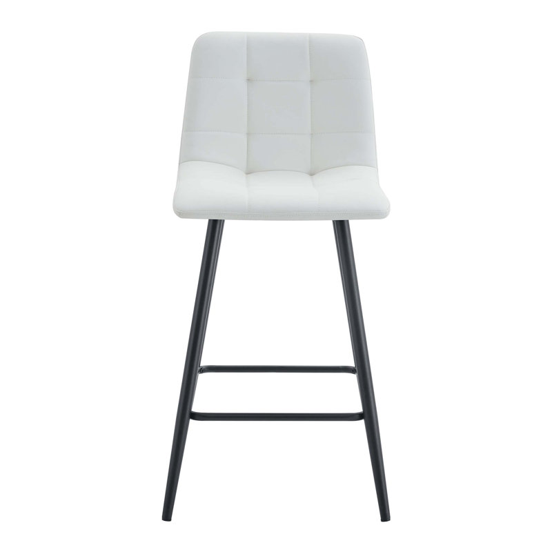 Ensemble de chaises de bar modernes en polyuréthane avec motif à carreaux et pieds en métal robustes, idéal pour divers espaces