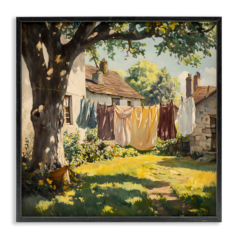 Giclée encadrée de style champêtre, conçue par Creative Studio, Giclée encadrée noir minuit, H 12 po x l 12 po