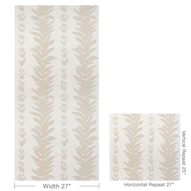 Climbing Leaves Wp - Sage, Linen