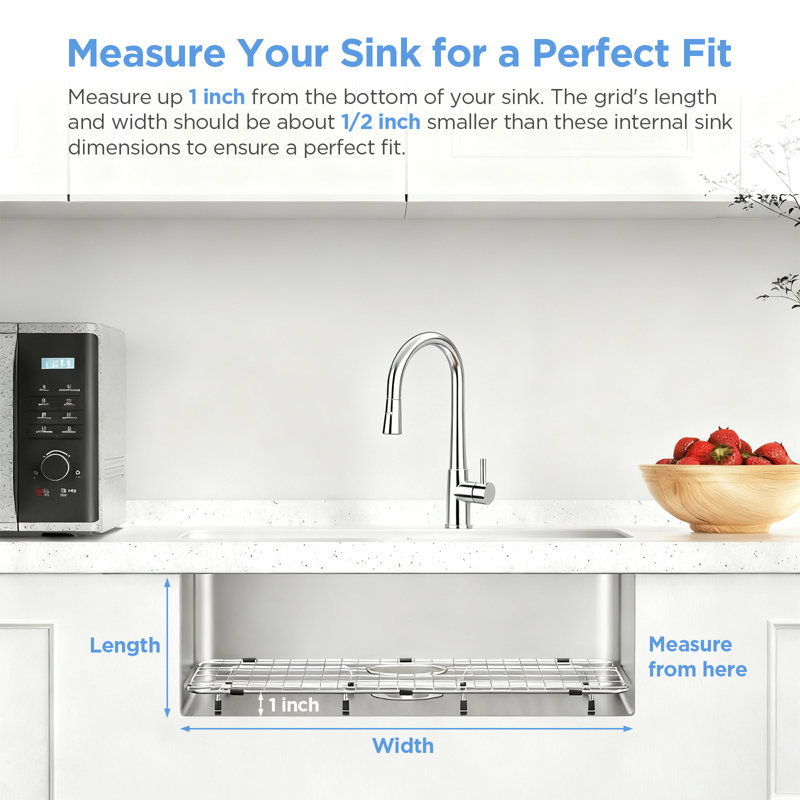 30 Inch Undermount Kitchen Sink – 11 Gauge (3mm) Stainless Steel, Single Bowl With Integrated Ledge With Sink Bottom Grid, Superior Drain Design