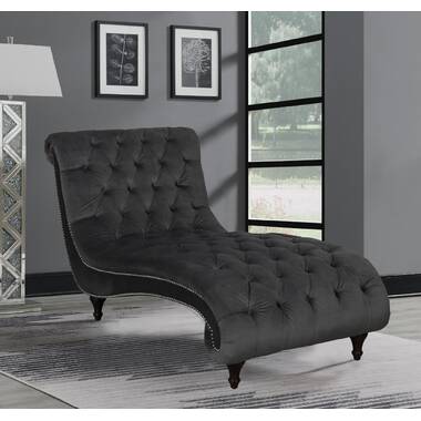 Danuta Armless Chaise Lounge Rosdorf Park Body Fabric: Black