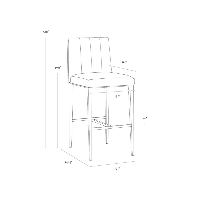 Wilbur Barstool - Ivanhoe Mineral, Bar Stool (30.5" Seat Height)