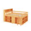 Grand lit mezzanine avec tablettes de rangement et armoire, structure de lit mezzanine basse en bois avec lumière DEL et échelle, espace spacieux sous le lit-1296910354-1296910349
