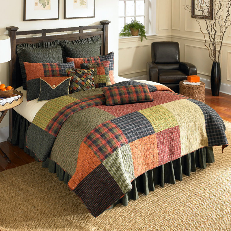 Rustic Patchwork Cotton Rectangular Throw Pillow